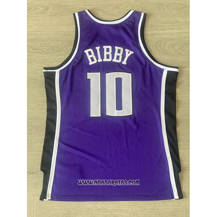 Camiseta Sacramento Kings Mike Bibby #10 Mitchell & Ness 2002-03 Violeta
